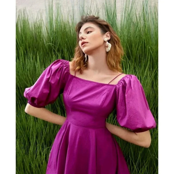 Elegant Purple Midi Dress - Picture 2 of 9